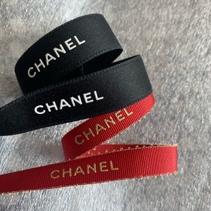 100% Genuine Chanel Ribbon authentic Black & Red 2 YARDS total